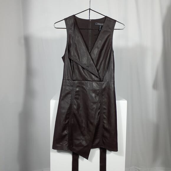 BCBG Leather Mini Dress Size XS - Picture 2 of 6